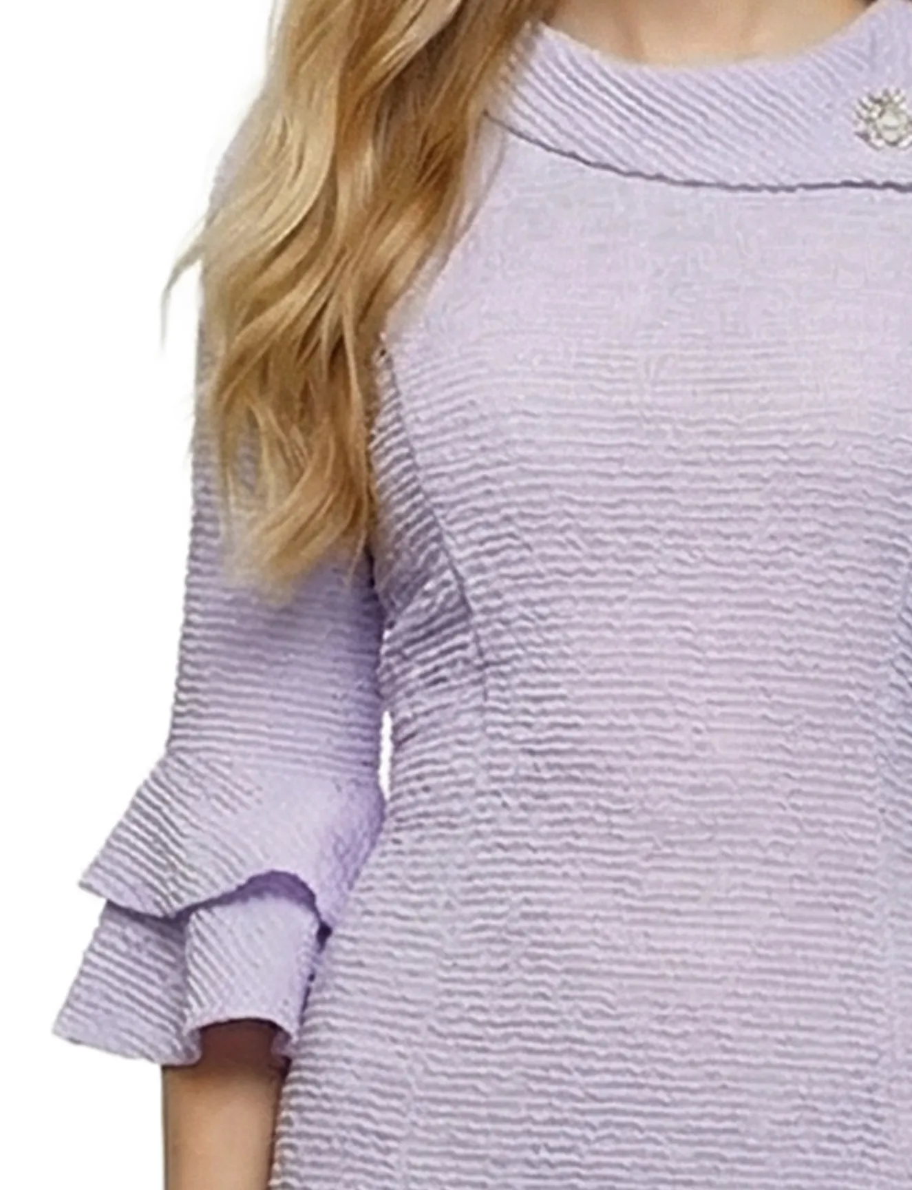 NY Collection 3/4 Sleeve Shawl Collar Dress