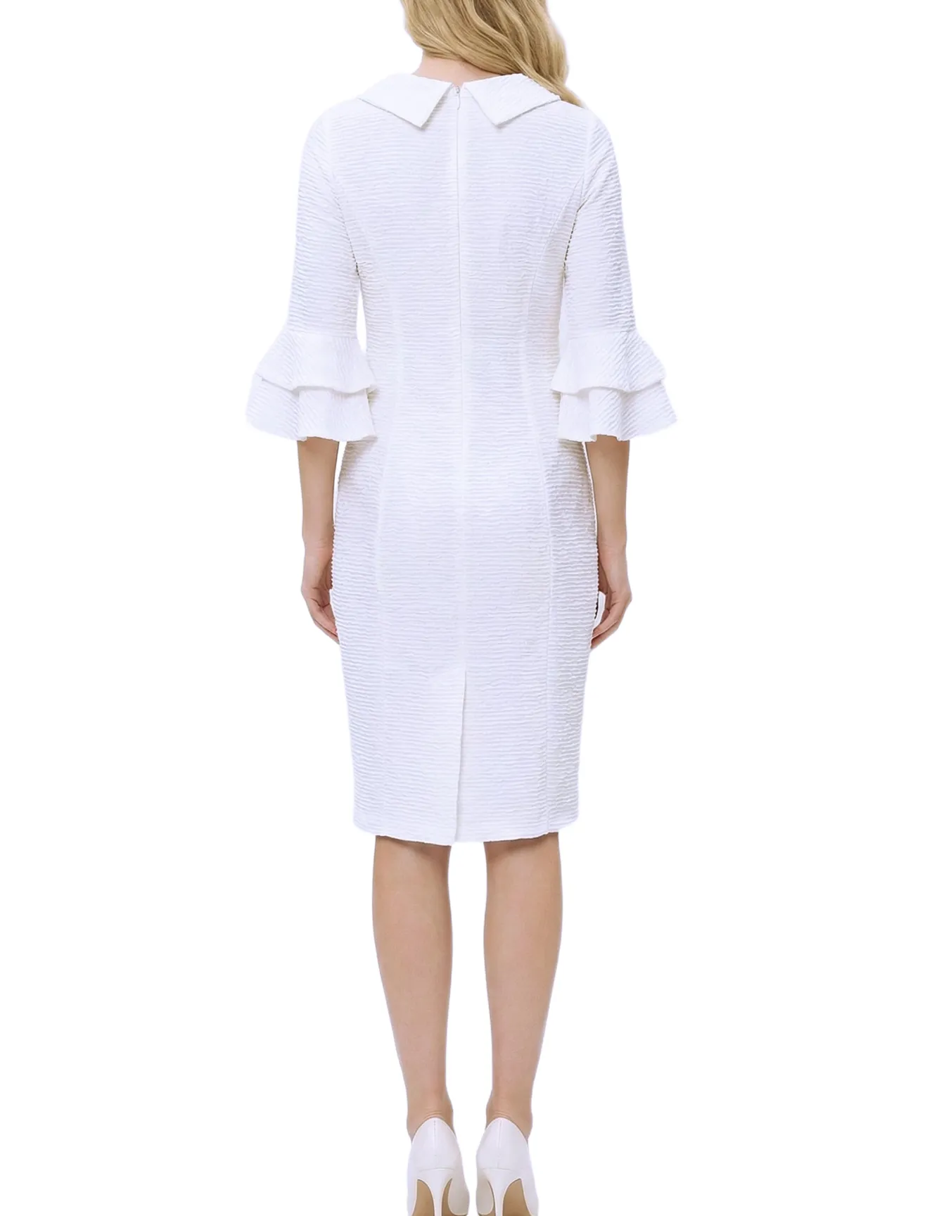 NY Collection 3/4 Sleeve Shawl Collar Dress