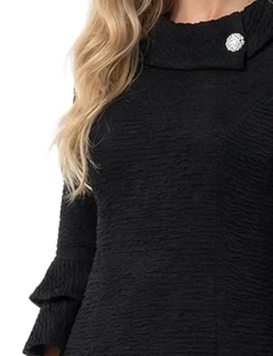 NY Collection 3/4 Sleeve Shawl Collar Dress