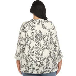 Paisley Button Front Tunic Top - Plus