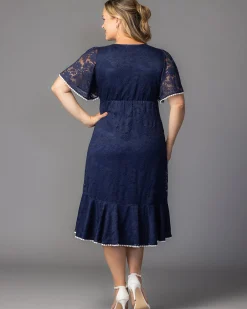 Palermo Lace Faux Wrap Dress - Plus