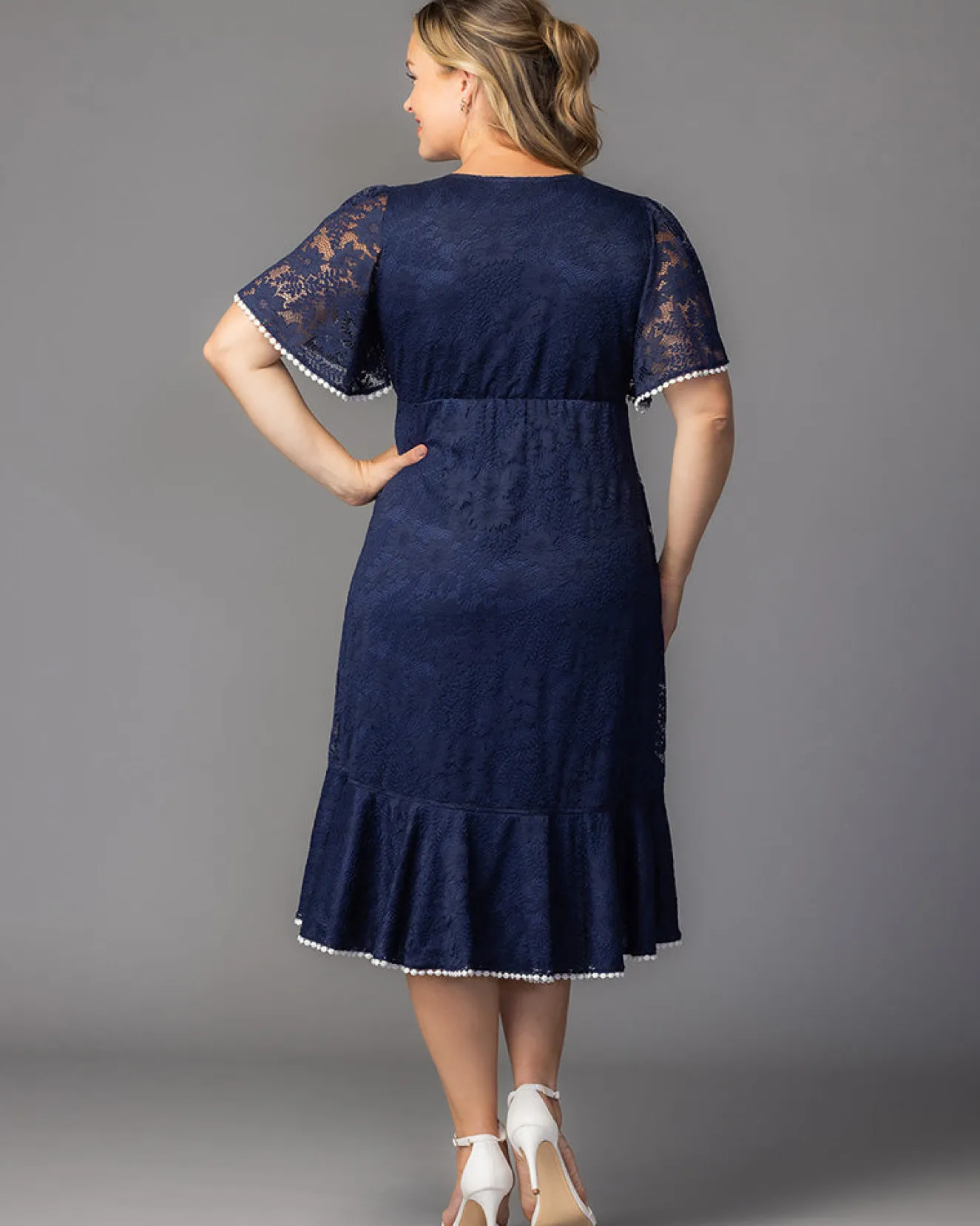 Palermo Lace Faux Wrap Dress - Plus