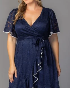 Palermo Lace Faux Wrap Dress - Plus