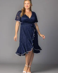 Palermo Lace Faux Wrap Dress - Plus