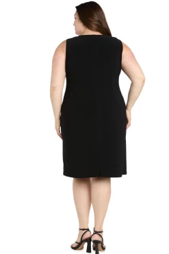 2Pc Jacket Dress with Detachable Necklace- Plus