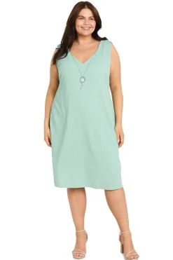 2Pc Jacket Dress with Necklace -Plus