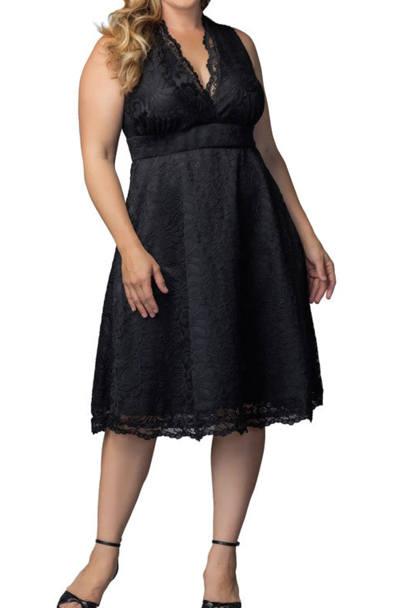 Pin Up Boudoir Lace Cocktail Dress - Plus
