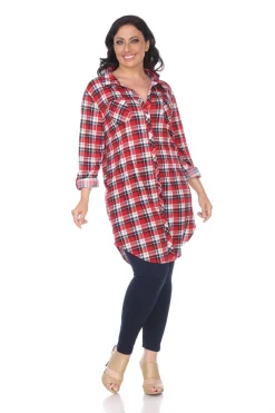 Piper Stretchy Plaid Tunic - Plus