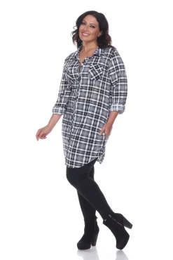 Piper Stretchy Plaid Tunic - Plus