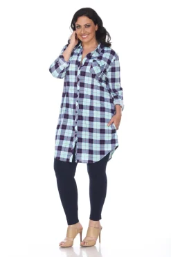 Piper Stretchy Plaid Tunic - Plus