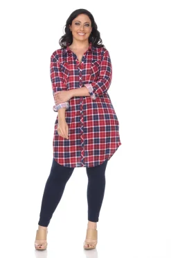 Piper Stretchy Plaid Tunic - Plus