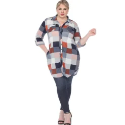 Plaid Tunic Shirt - Plus