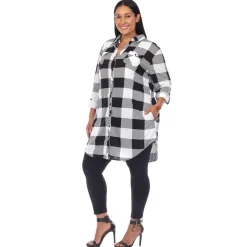 Plaid Tunic Shirt - Plus