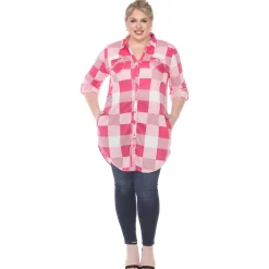 Plaid Tunic Shirt - Plus