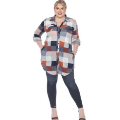 Plaid Tunic Shirt - Plus