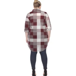 Plaid Tunic Shirt - Plus