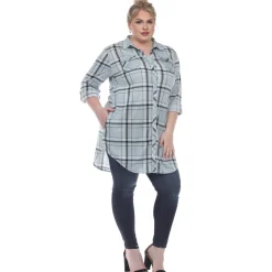 Plaid Tunic Top - Plus