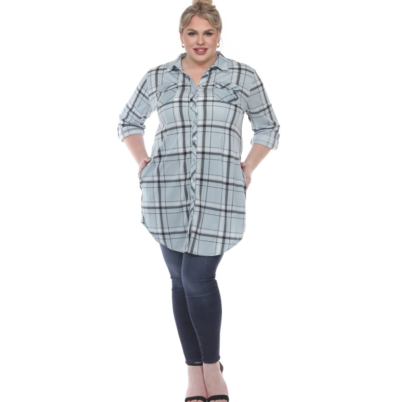 Plaid Tunic Top - Plus