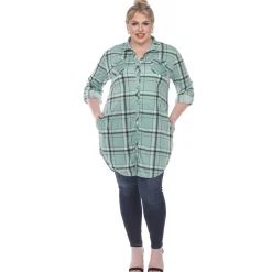 Plaid Tunic Top - Plus