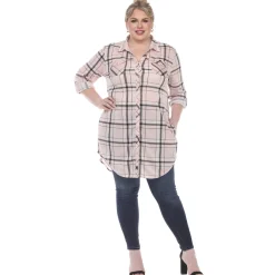 Plaid Tunic Top - Plus