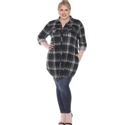 Plaid Tunic Top - Plus