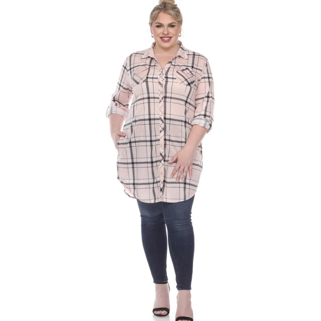 Plaid Tunic Top - Plus