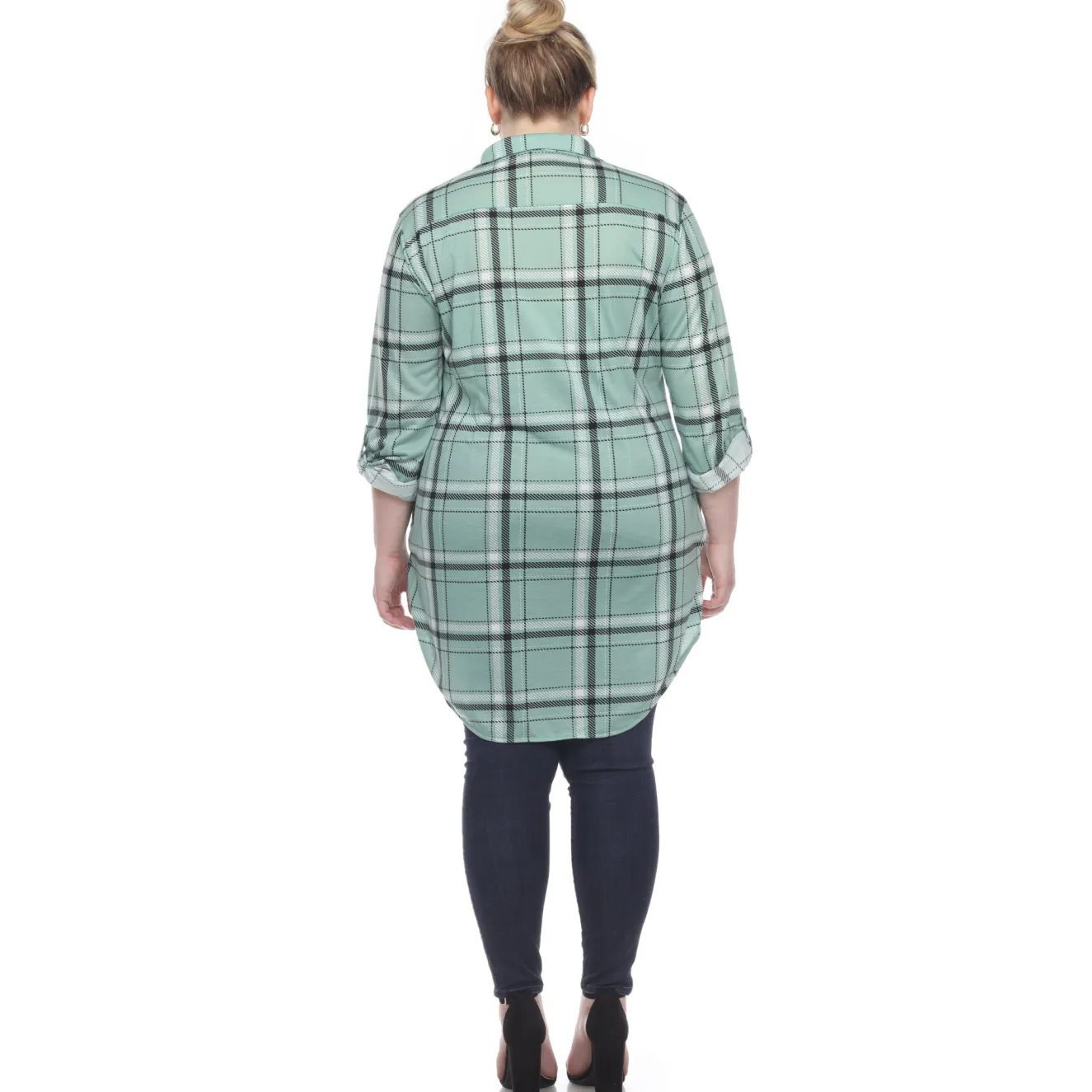 Plaid Tunic Top - Plus