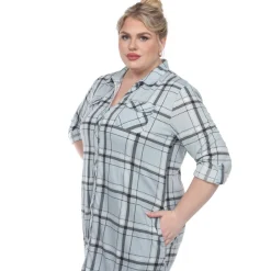 Plaid Tunic Top - Plus