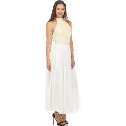 Pleated Tiered Maxi Skirt