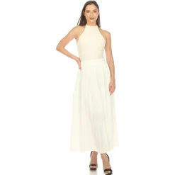 Pleated Tiered Maxi Skirt