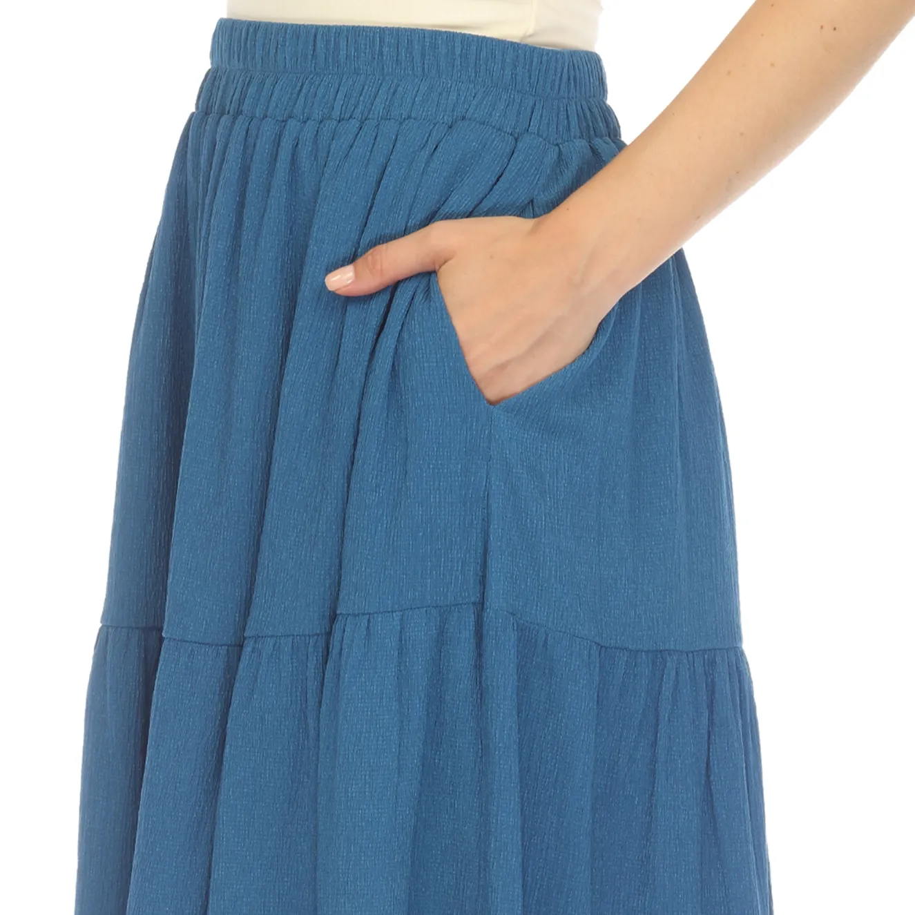 Pleated Tiered Maxi Skirt