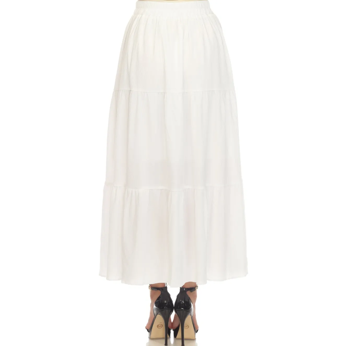 Pleated Tiered Maxi Skirt