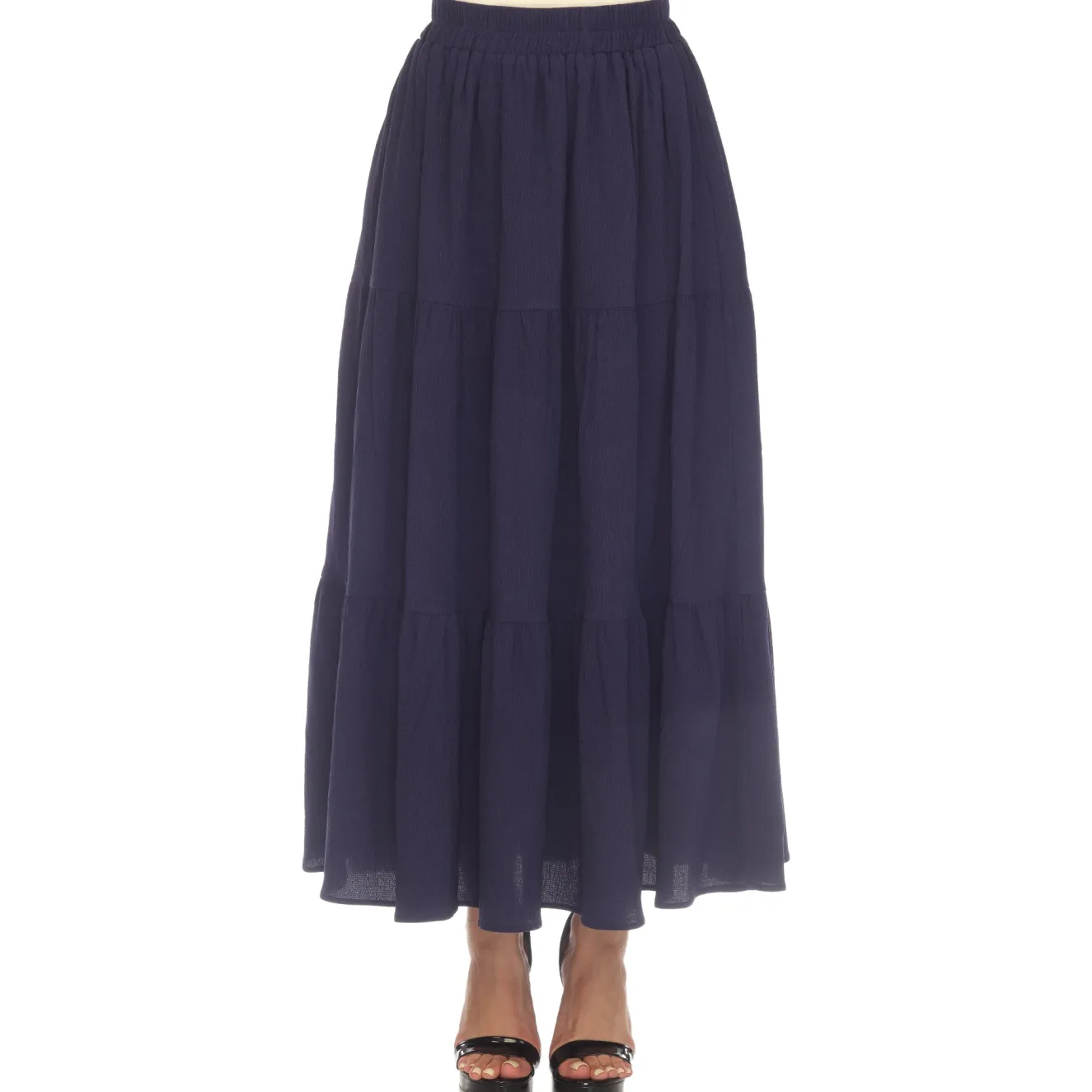 Pleated Tiered Maxi Skirt