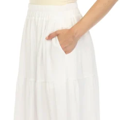 Pleated Tiered Maxi Skirt