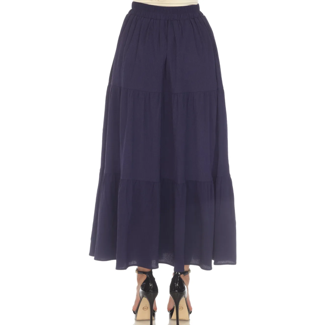 Pleated Tiered Maxi Skirt