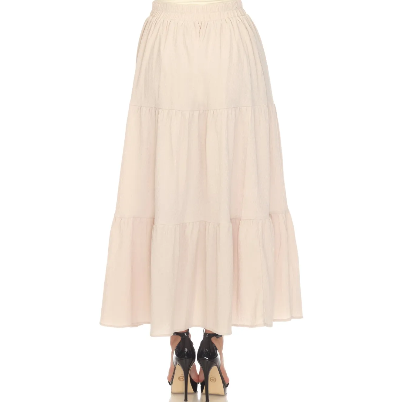 Pleated Tiered Maxi Skirt