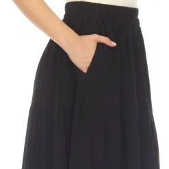 Pleated Tiered Maxi Skirt