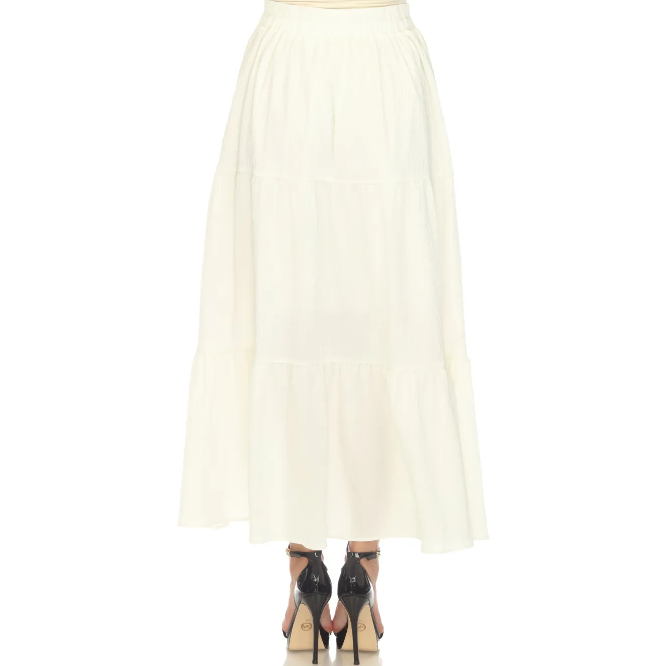 Pleated Tiered Maxi Skirt