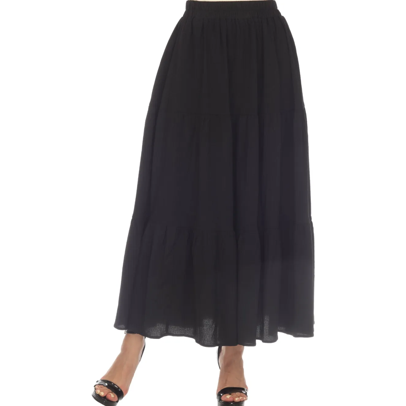 Pleated Tiered Maxi Skirt