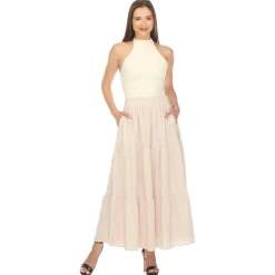 Pleated Tiered Maxi Skirt