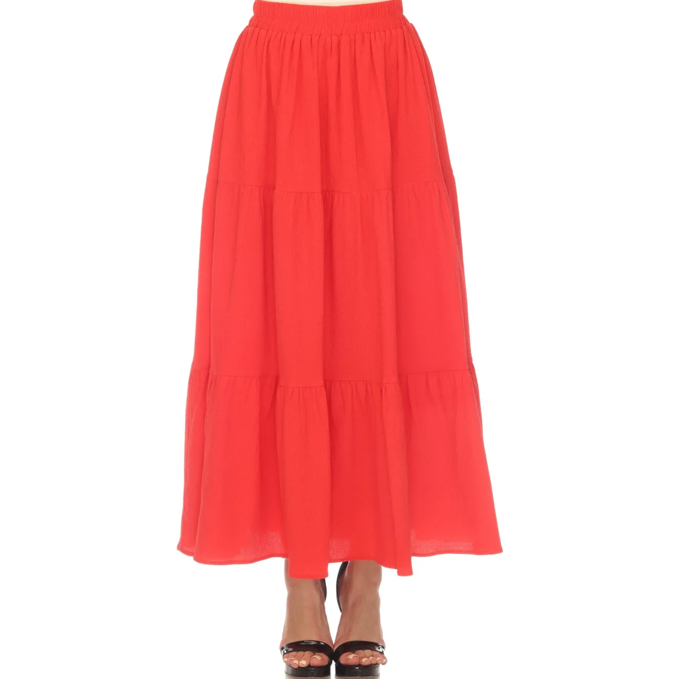 Pleated Tiered Maxi Skirt