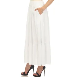 Pleated Tiered Maxi Skirt