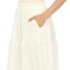 Pleated Tiered Maxi Skirt