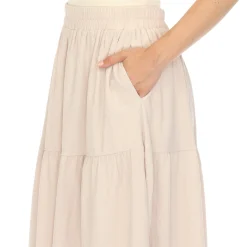 Pleated Tiered Maxi Skirt