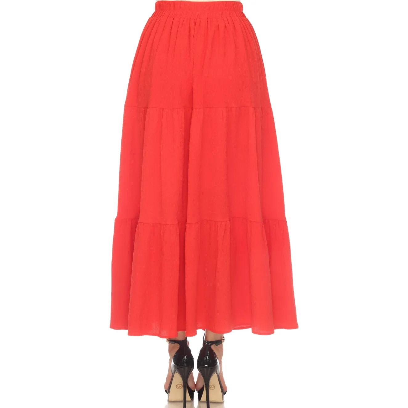 Pleated Tiered Maxi Skirt