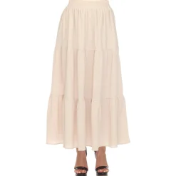 Pleated Tiered Maxi Skirt