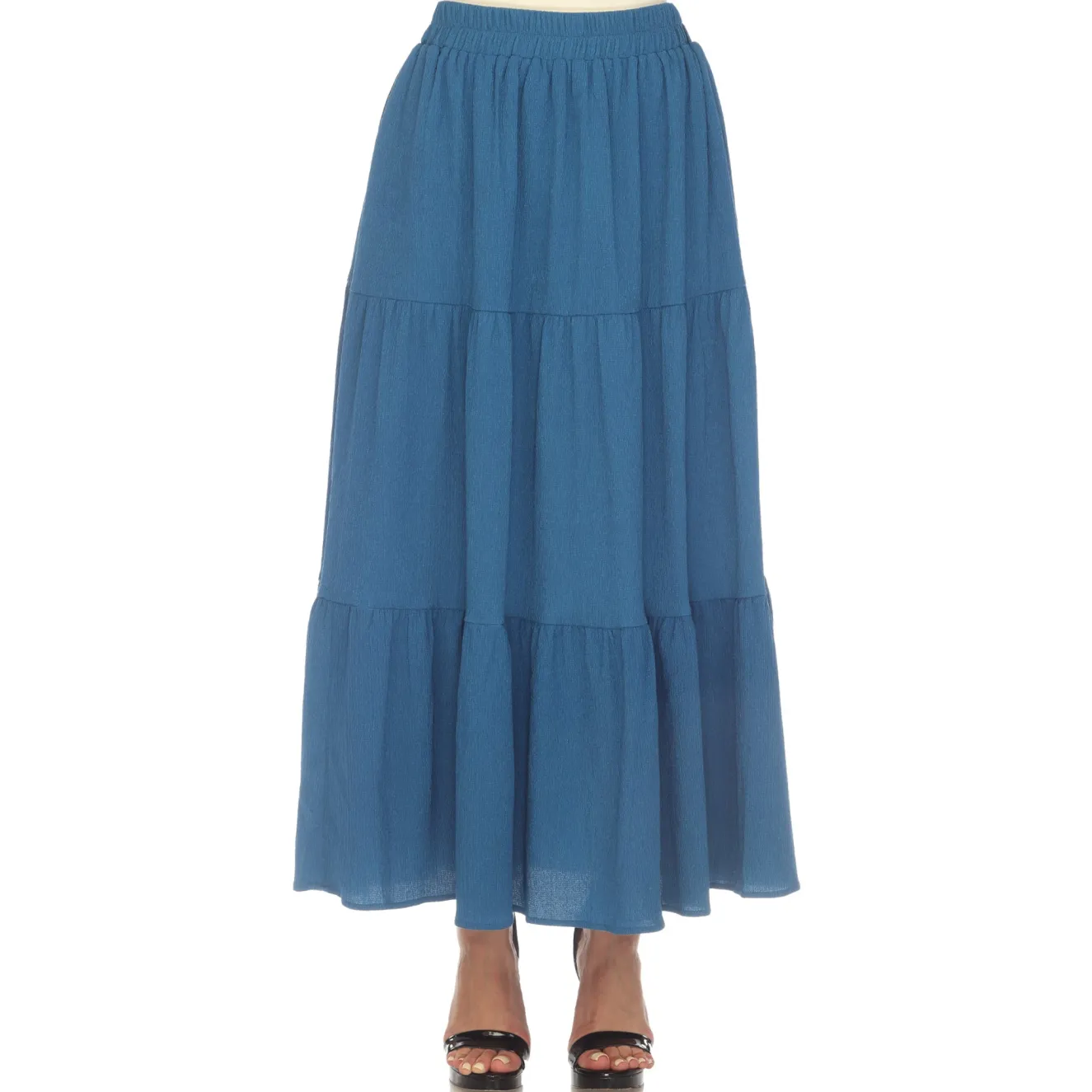 Pleated Tiered Maxi Skirt
