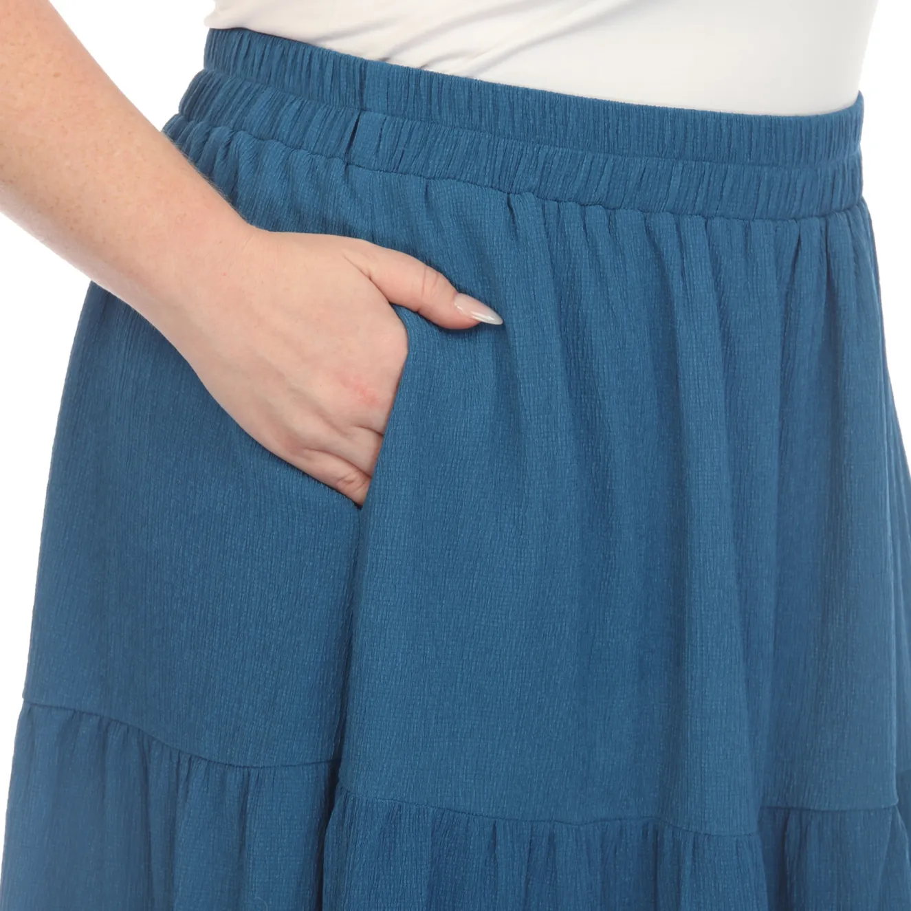 Pleated Tiered Maxi Skirt - Plus