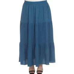 Pleated Tiered Maxi Skirt - Plus