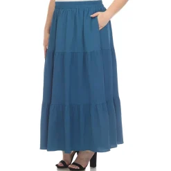 Pleated Tiered Maxi Skirt - Plus